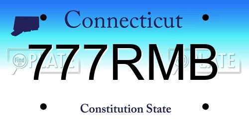777RMB Connecticut License Plate