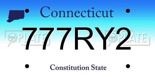 777RY2 Connecticut License Plate