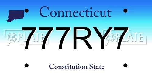 777RY7 Connecticut License Plate
