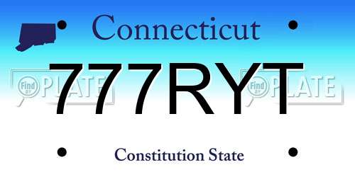 777RYT Connecticut License Plate