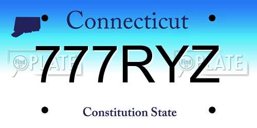 777RYZ Connecticut License Plate