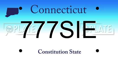 777SIE Connecticut License Plate