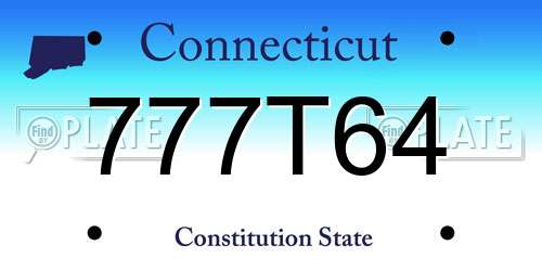 777T64 Connecticut License Plate