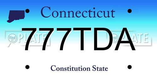777TDA Connecticut License Plate