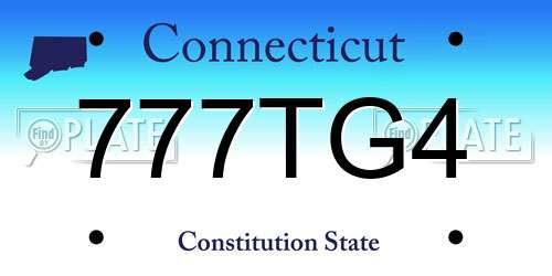 777TG4 Connecticut License Plate
