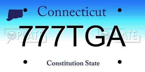 777TGA Connecticut License Plate