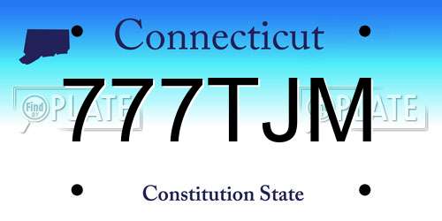 777TJM Connecticut License Plate