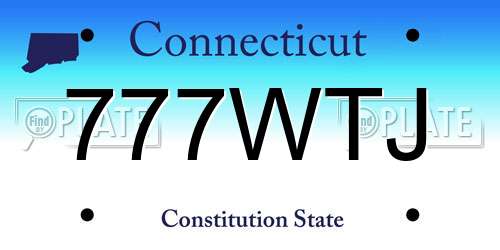 777WTJ Connecticut License Plate