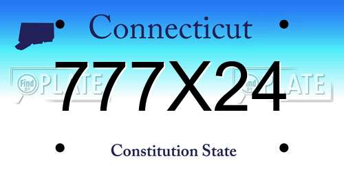 777X24 Connecticut License Plate