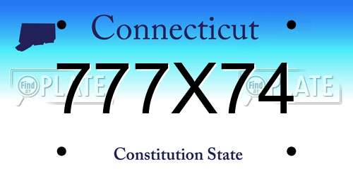 777X74 Connecticut License Plate