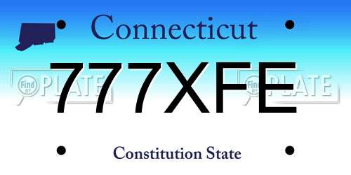 777XFE Connecticut License Plate