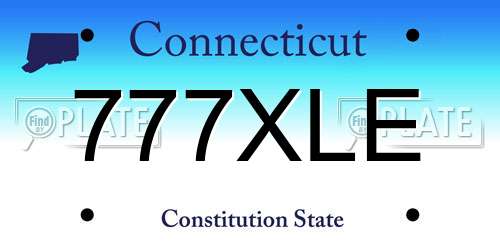 777XLE Connecticut License Plate