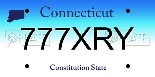 777XRY Connecticut License Plate