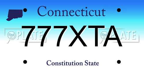 777XTA Connecticut License Plate