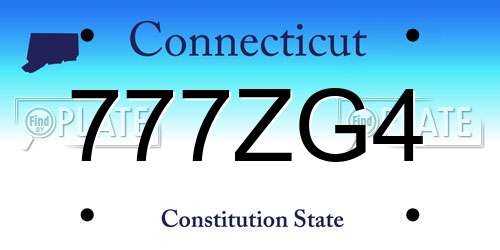777ZG4 Connecticut License Plate