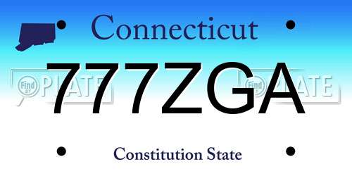 777ZGA Connecticut License Plate