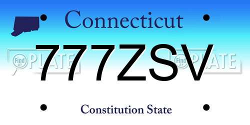 777ZSV Connecticut License Plate