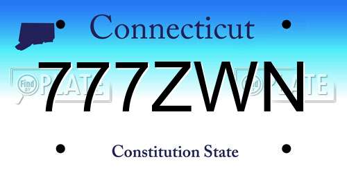 777ZWN Connecticut License Plate