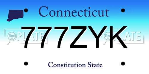 777ZYK Connecticut License Plate