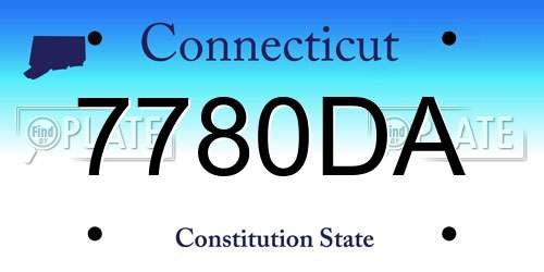 7780DA Connecticut License Plate