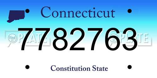 7782763 Connecticut License Plate