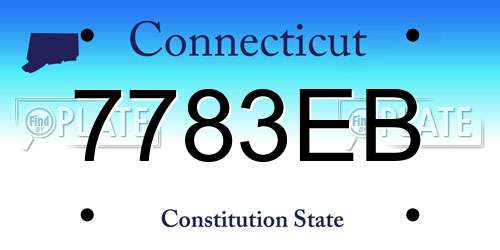 7783EB Connecticut License Plate