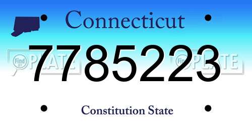 7785223 Connecticut License Plate