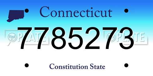 7785273 Connecticut License Plate