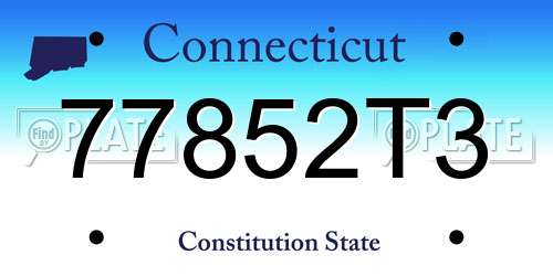 77852T3 Connecticut License Plate