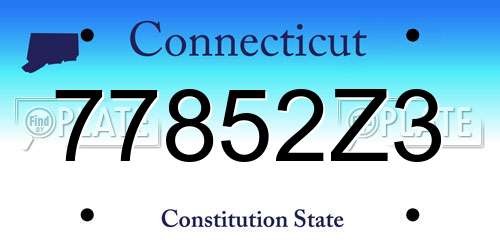 77852Z3 Connecticut License Plate