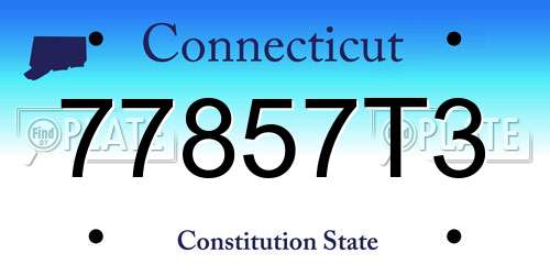 77857T3 Connecticut License Plate