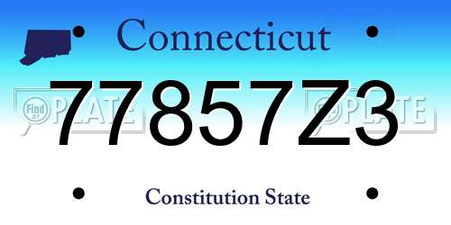 77857Z3 Connecticut License Plate