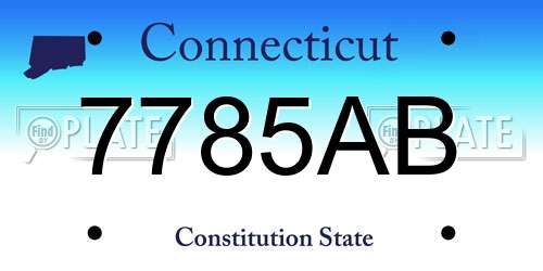 7785AB Connecticut License Plate