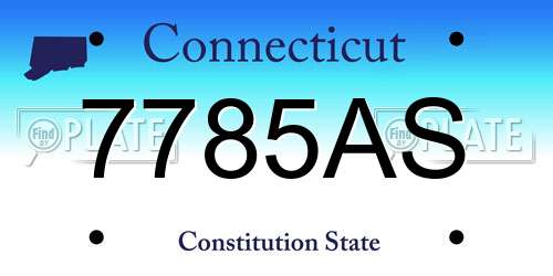 7785AS Connecticut License Plate