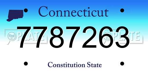 7787263 Connecticut License Plate
