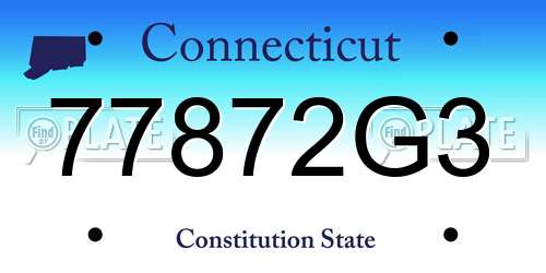 77872G3 Connecticut License Plate