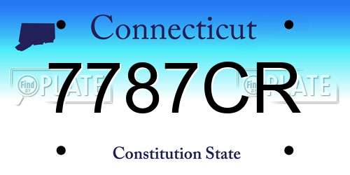 7787CR Connecticut License Plate