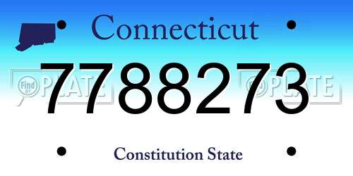 7788273 Connecticut License Plate