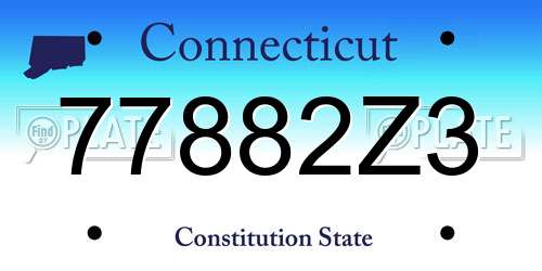 77882Z3 Connecticut License Plate