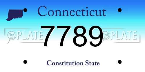 7789 Connecticut License Plate