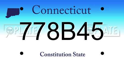 778B45 Connecticut License Plate