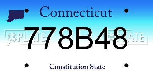 778B48 Connecticut License Plate