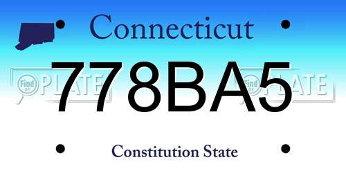 778BA5 Connecticut License Plate