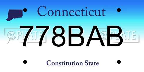 778BAB Connecticut License Plate