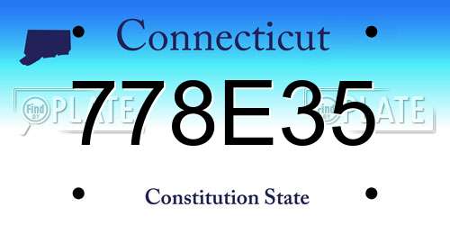 778E35 Connecticut License Plate