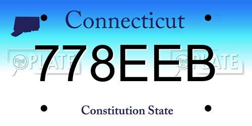 778EEB Connecticut License Plate