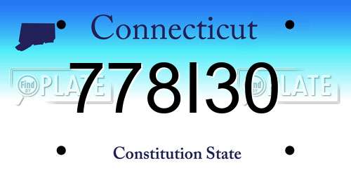 778I30 Connecticut License Plate
