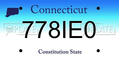778IE0 Connecticut License Plate