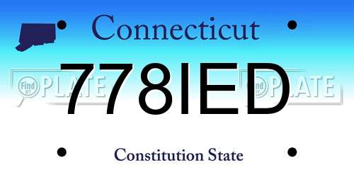 778IED Connecticut License Plate