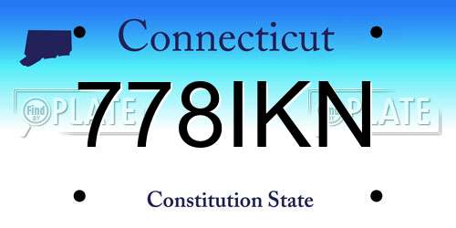 778IKN Connecticut License Plate
